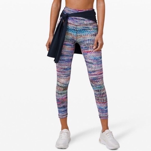 lululemon athletica Pants - Lululemon Wunder Train High-Rise Tight 25" Digital Oasis White Multi sz 8